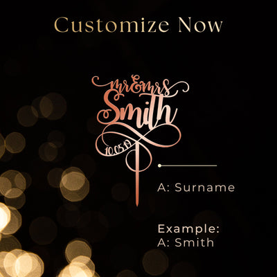Add Your Personal Touch to Your Special Day - Custom Wedding Cake Toppers with Surname and Date