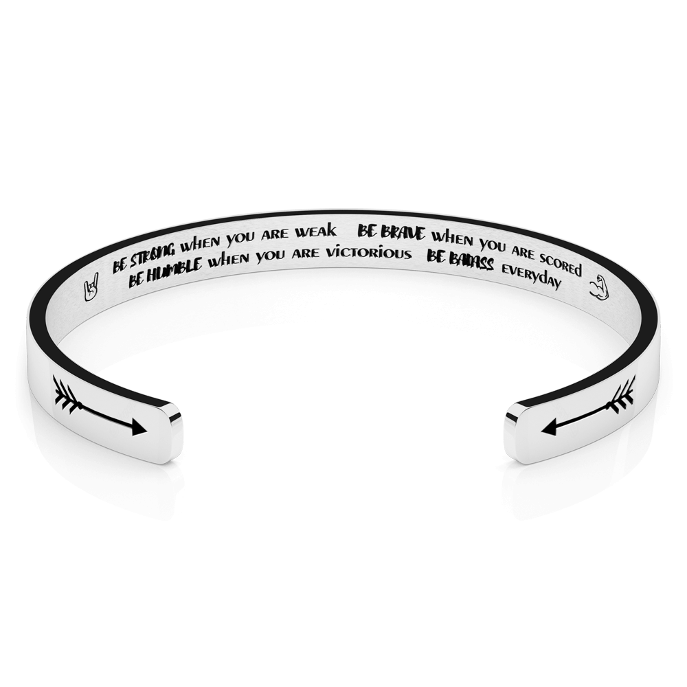 LUXTOMI Personalized Bracelet Be strong when you are weak be brave when you are scored be humble when you are victorious be badass everyday