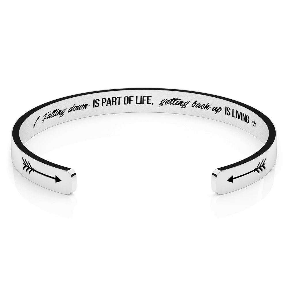 LUXTOMI Personalized Bracelet Falling down is part of life, getting back up is living.