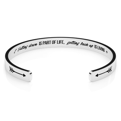LUXTOMI Personalized Bracelet Falling down is part of life, getting back up is living.