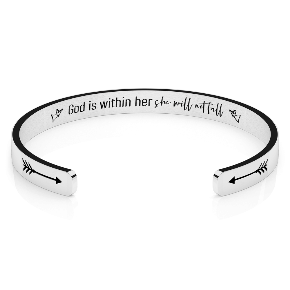 LUXTOMI Personalized Bracelet God is within her she will not fall