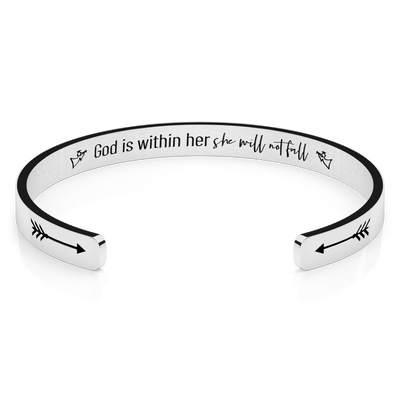 LUXTOMI Personalized Bracelet God is within her she will not fall