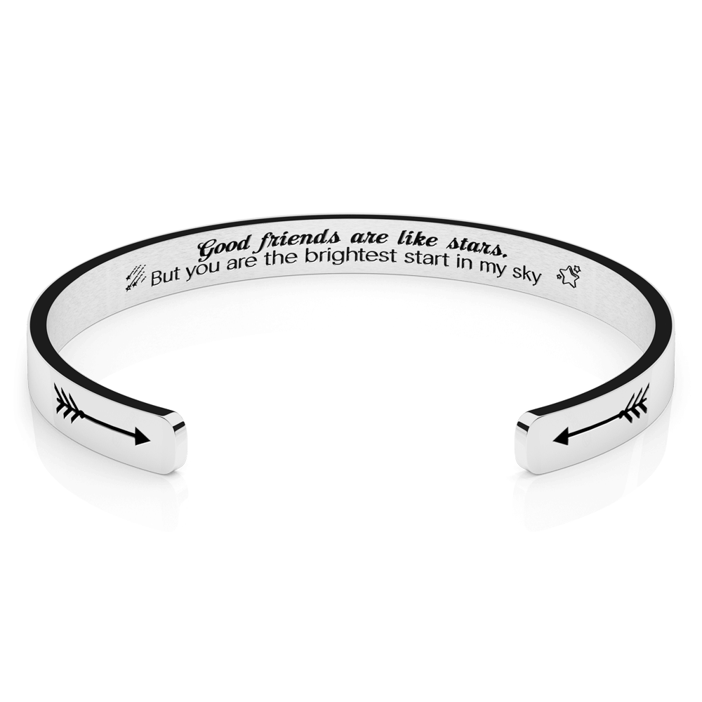 LUXTOMI Personalized Bracelet Good friends are like stars. But you are the brighetest start in my sky