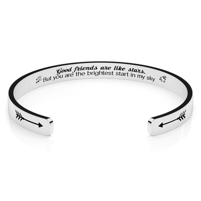 LUXTOMI Personalized Bracelet Good friends are like stars. But you are the brighetest start in my sky
