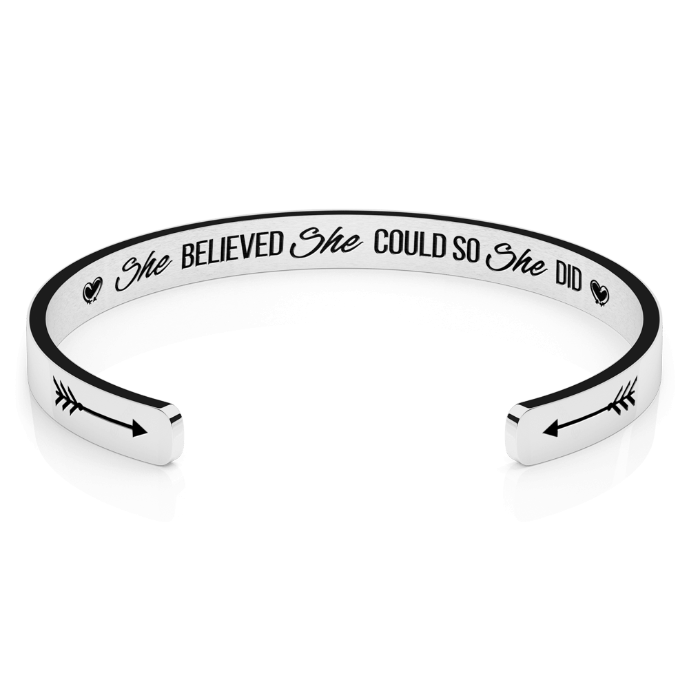 LUXTOMI Personalized Bracelet She believe she could so she did