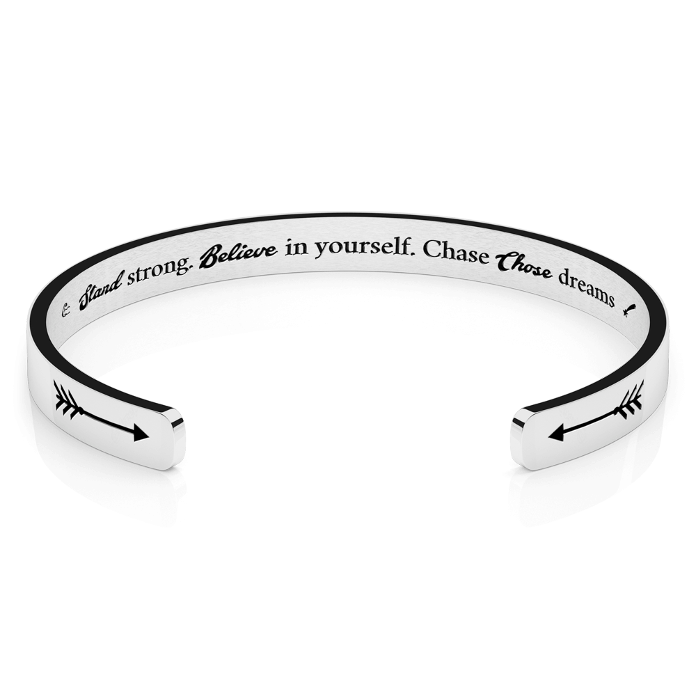 LUXTOMI Personalized Bracelet Stand strong. Believe in yourself. Chase chose dreams.