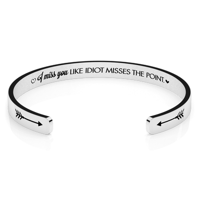 LUXTOMI Personalized Bracelet I miss you like idiot misses the point.