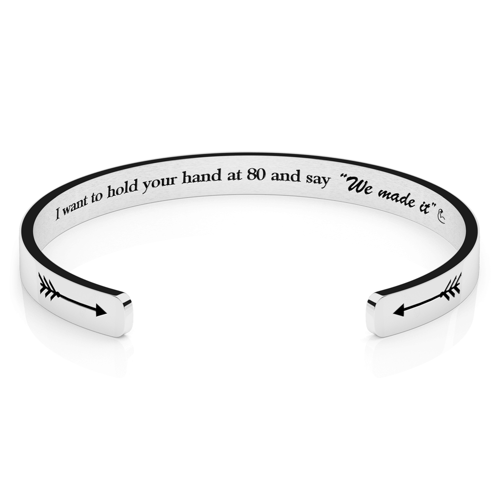 LUXTOMI Personalized Bracelet I want to hold your hand at 80 and say 'we made it'.