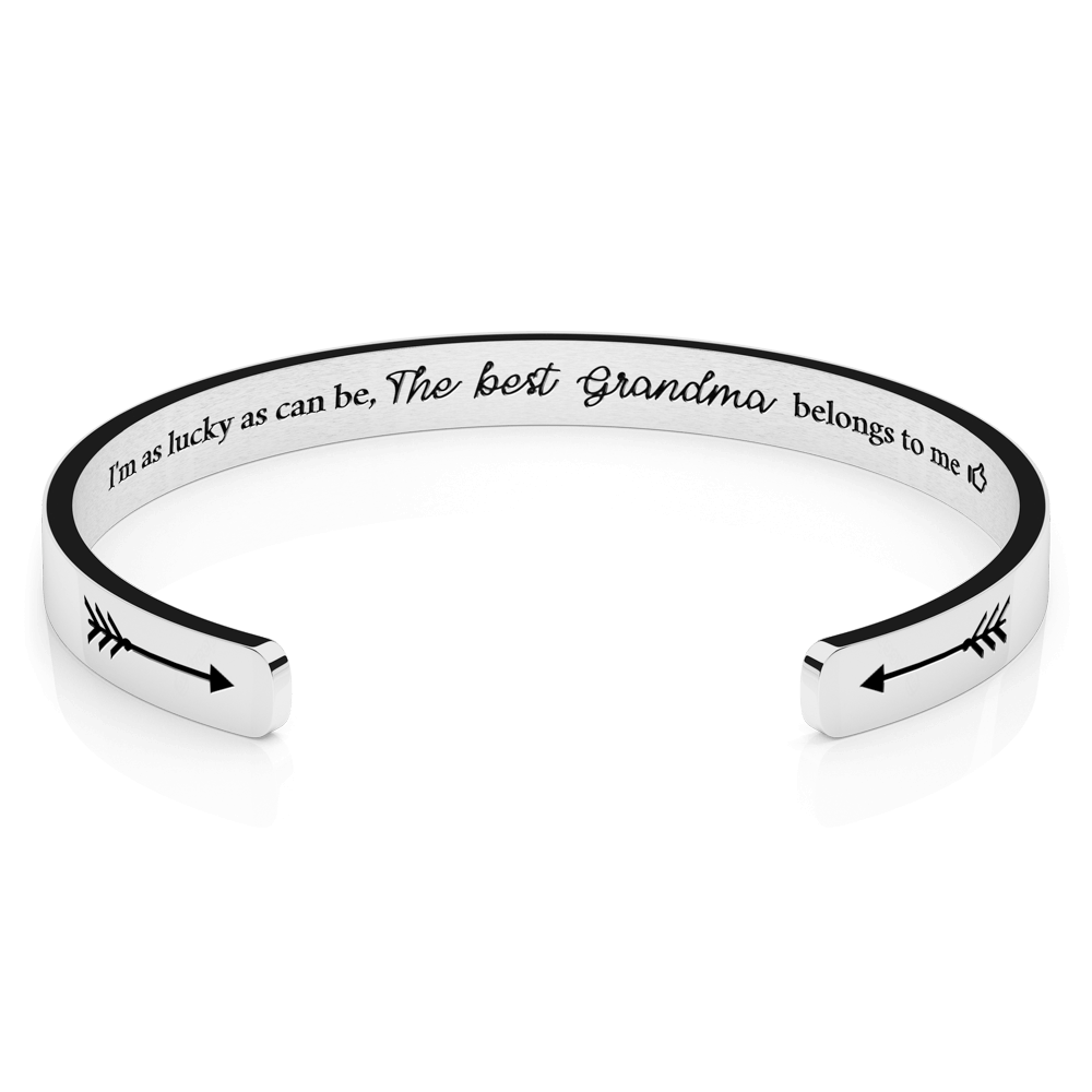 LUXTOMI Personalized Bracelet I'm as lucky as can be,The best Grandma belongs to me