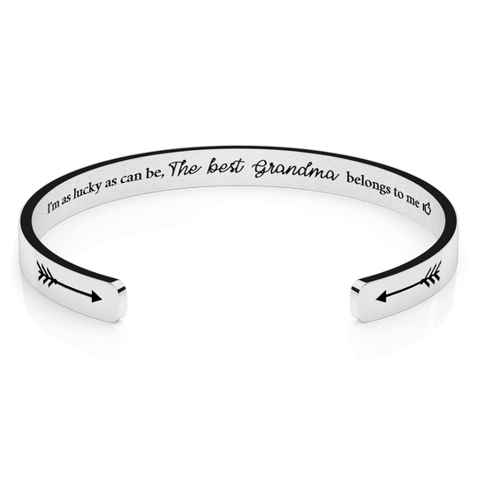 LUXTOMI Personalized Bracelet I'm as lucky as can be,The best Grandma belongs to me
