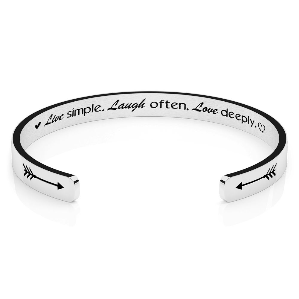 LUXTOMI Personalized Bracelet Live simple. Laugh often. Love deeply.