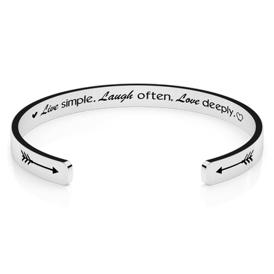 LUXTOMI Personalized Bracelet Live simple. Laugh often. Love deeply.
