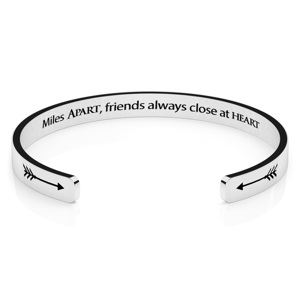 LUXTOMI Personalized Bracelet Miles apart, friends always close at heart