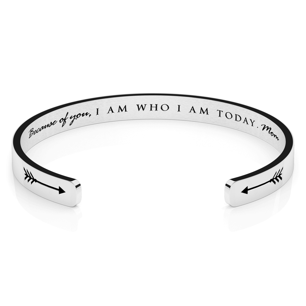 LUXTOMI Personalized Bracelet Because of you, I am who I am today. MOM