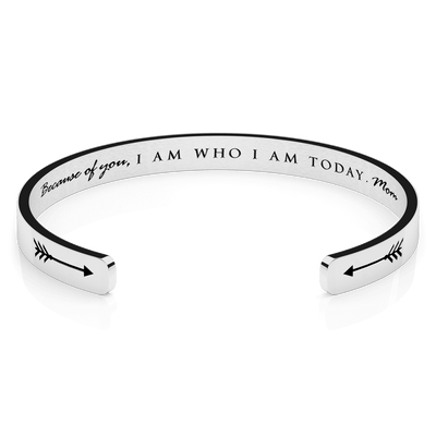 LUXTOMI Personalized Bracelet Because of you, I am who I am today. MOM