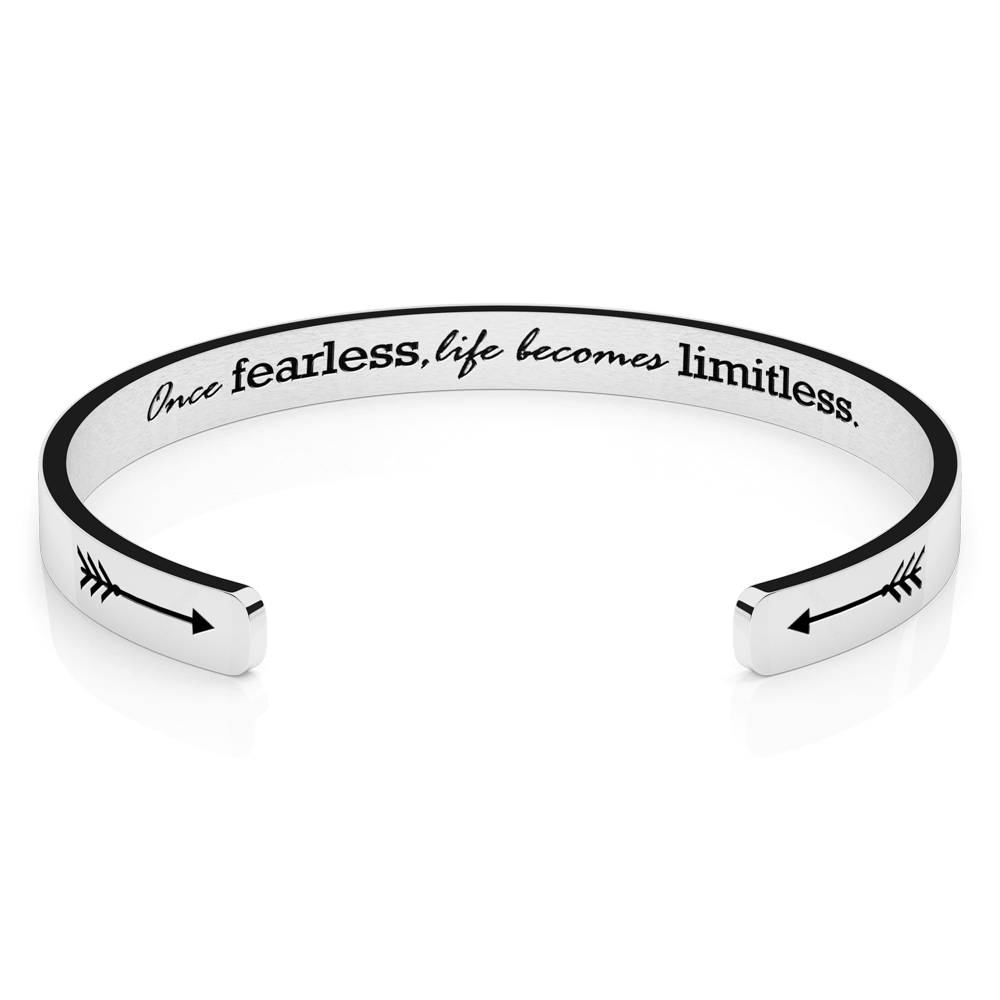LUXTOMI Personalized Bracelet Once fearless,life becomes limitless.