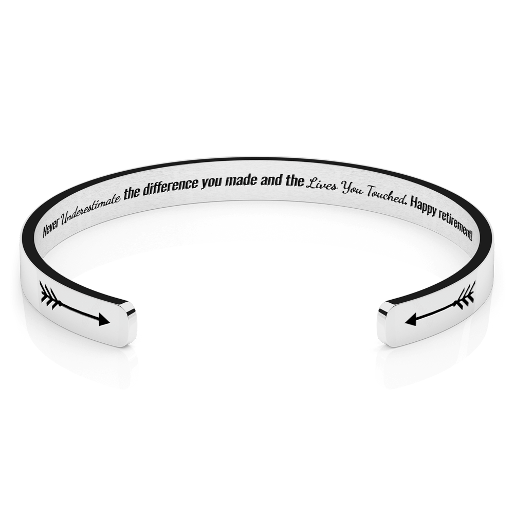 LUXTOMI Personalized Bracelet Never underestimate the difference you made and the Lives you touched.Happy retirement!