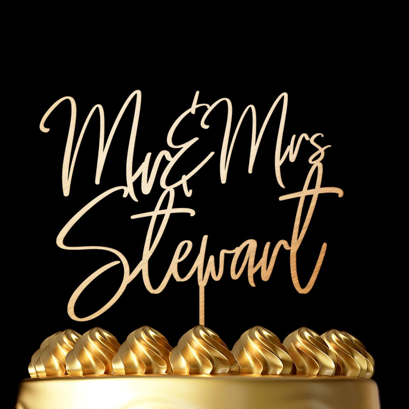 Customized Wedding Cake Toppers - Personalized Mr & Mrs Surname Toppers for Your Big Day