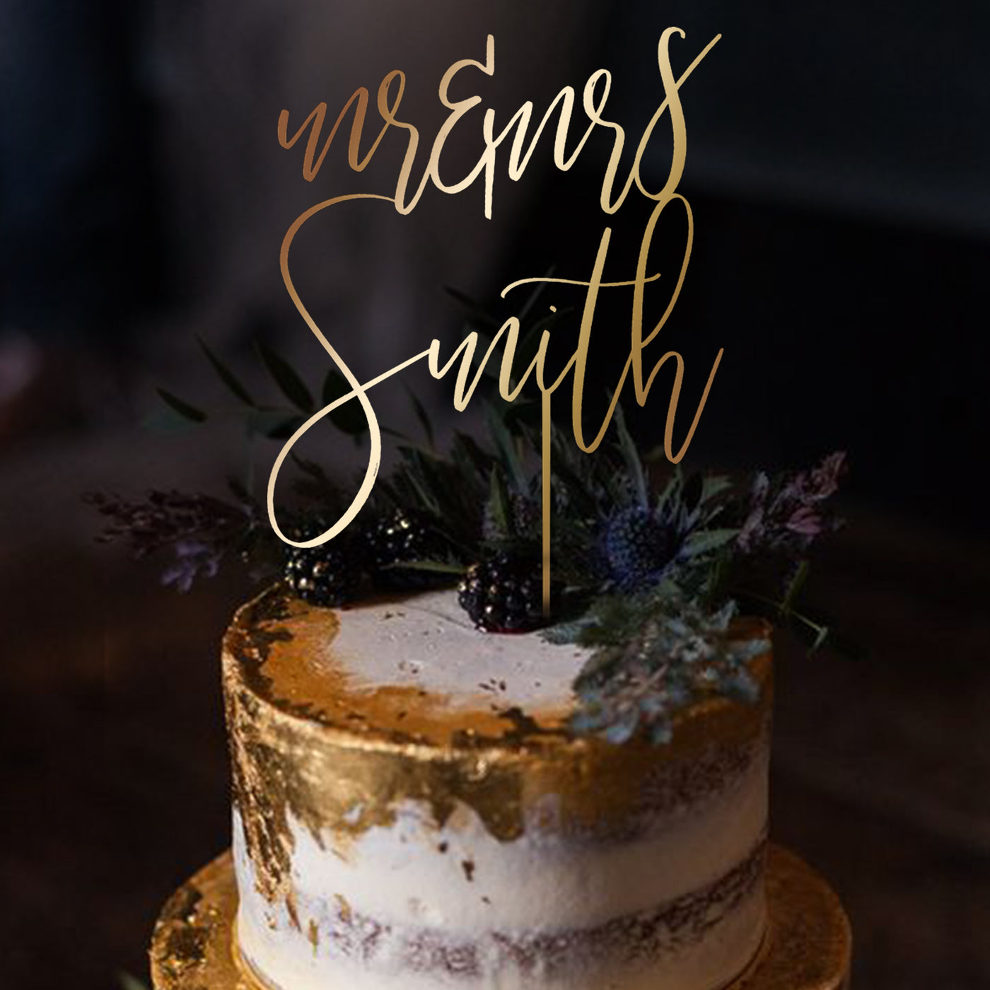 Uniquely Ours: Custom Wedding Cake Topper with Personalized Surname and Elegant Design to Celebrate Our Union