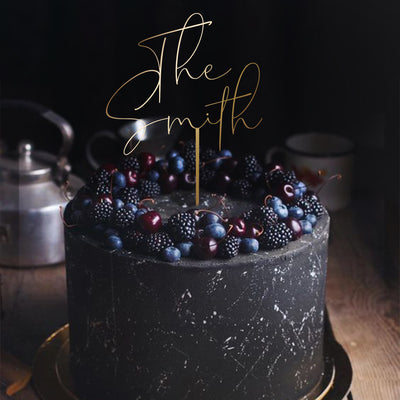 Uniquely Ours: Custom Wedding Cake Topper with Personalized Surname and Elegant Design to Celebrate Our Union