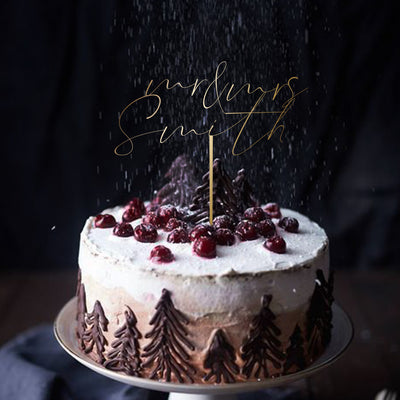Uniquely Ours: Custom Wedding Cake Topper with Personalized Surname and Elegant Design to Celebrate Our Union
