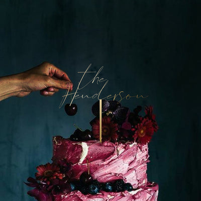 Uniquely Ours: Custom Wedding Cake Topper with Personalized Surname and Elegant Design to Celebrate Our Union