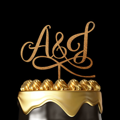 Personalized Cake Topper A&B - Wedding Cake Topper by Luxtomi