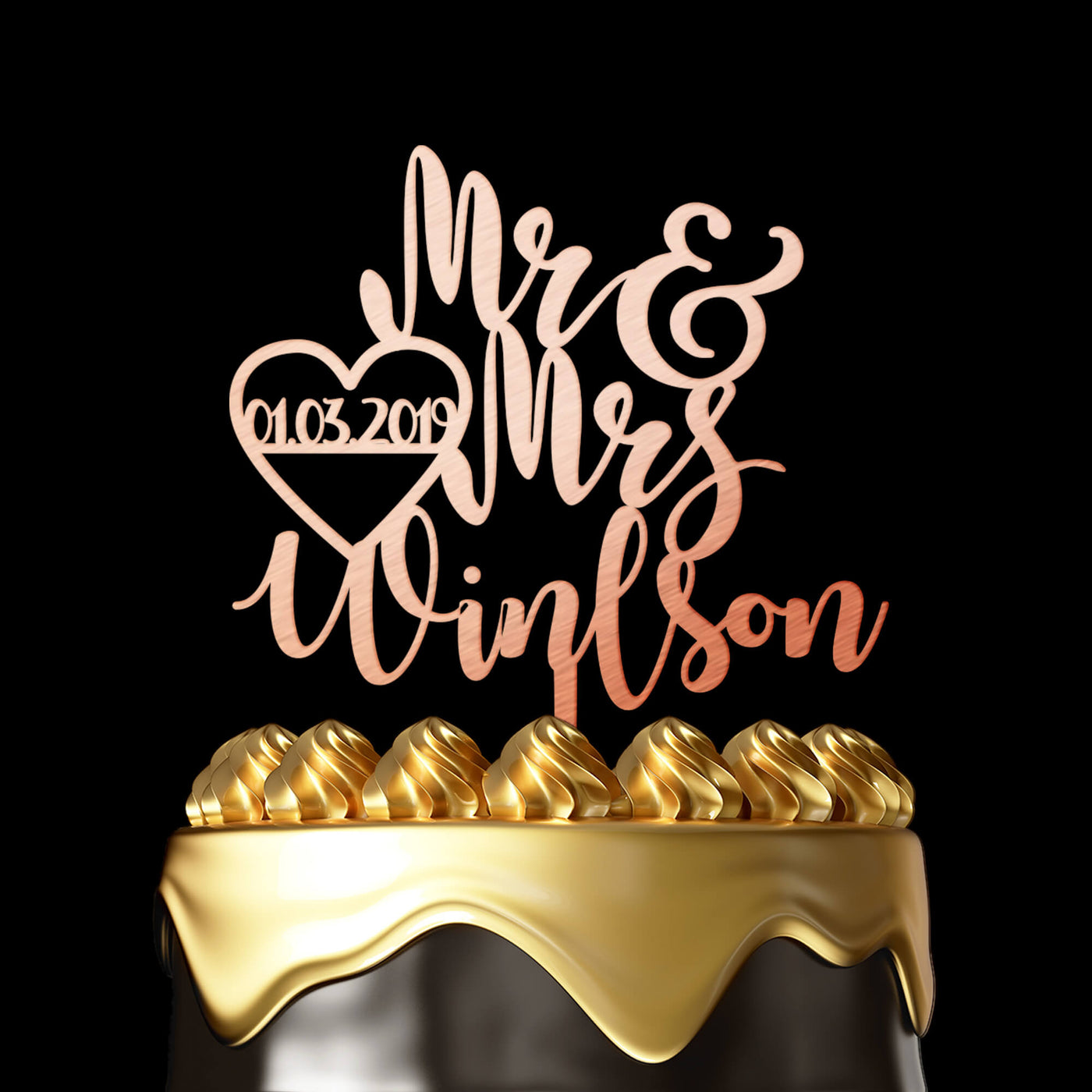 Personalized Cake Topper Henderson - Wedding Cake Topper by Luxtomi