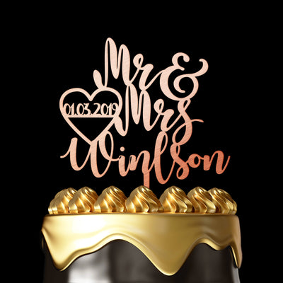 Personalized Cake Topper Henderson - Wedding Cake Topper by Luxtomi