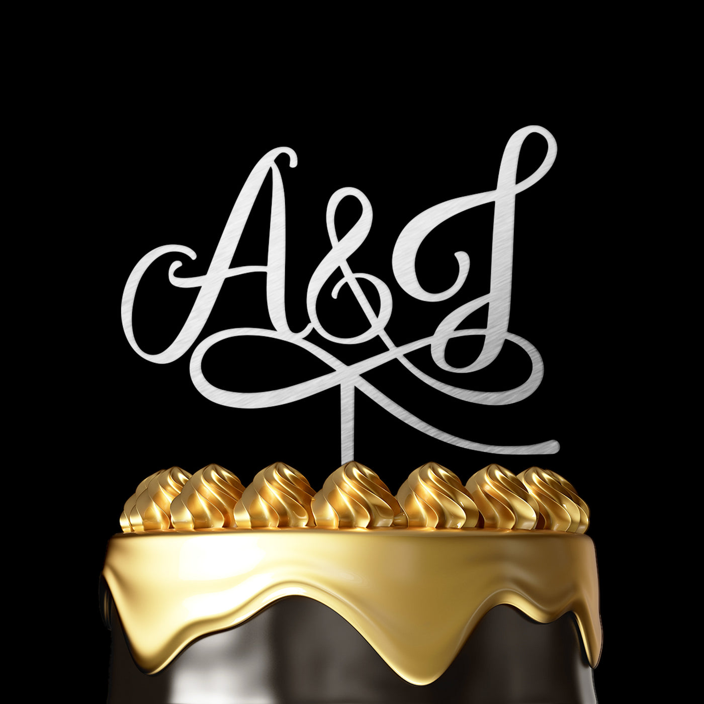 Personalized Cake Topper A&B - Wedding Cake Topper by Luxtomi