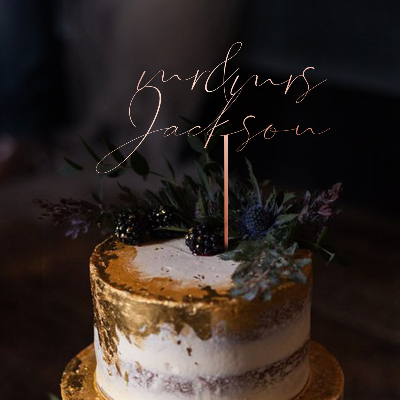 Making Our Mark: Custom Wedding Cake Topper with Personalized Surname and Beautiful Design to Commemorate Our Special Day