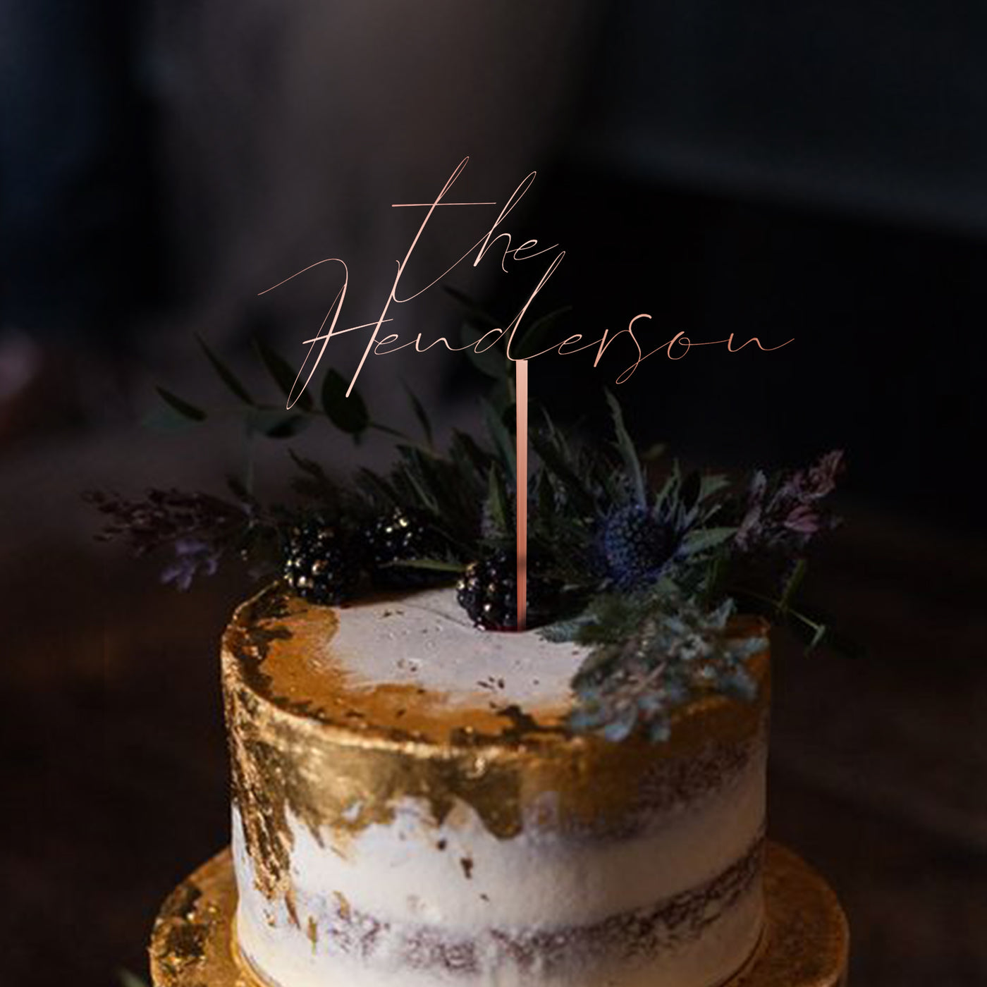 Uniquely Ours: Custom Wedding Cake Topper with Personalized Surname and Elegant Design to Celebrate Our Union