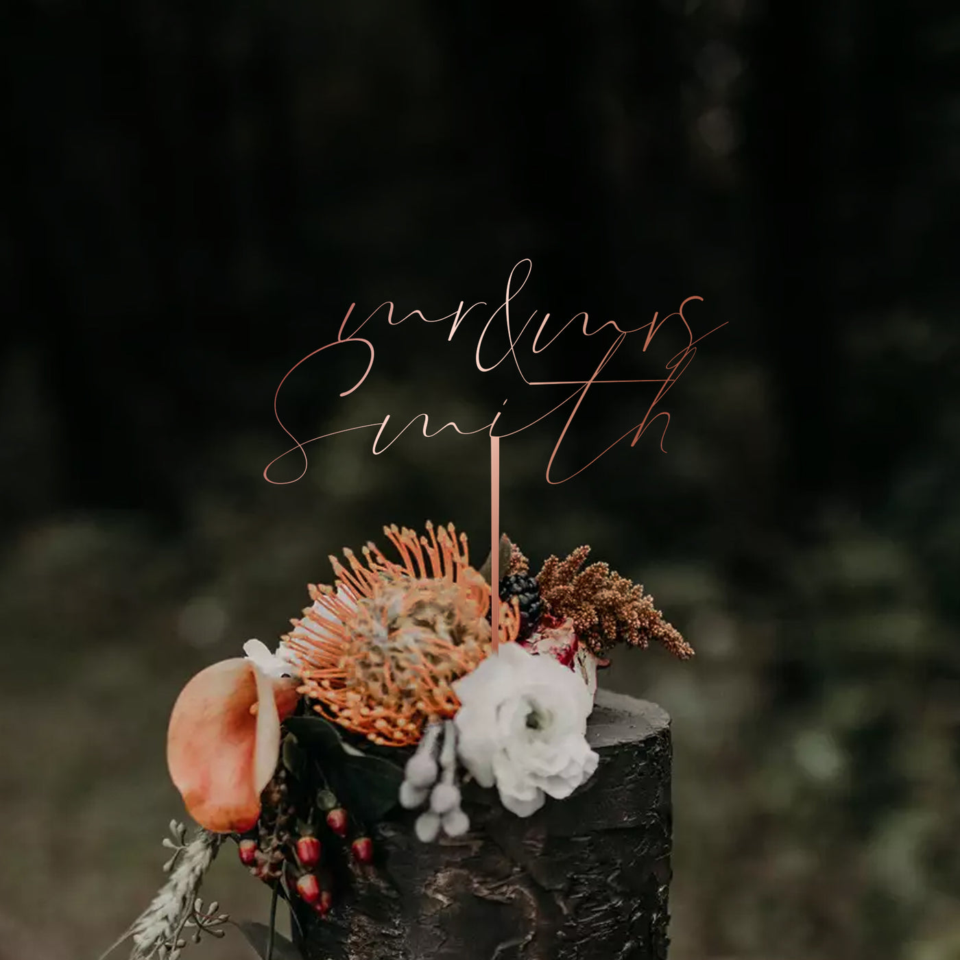 Making Our Mark: Custom Wedding Cake Topper with Personalized Surname and Beautiful Design to Commemorate Our Special Day