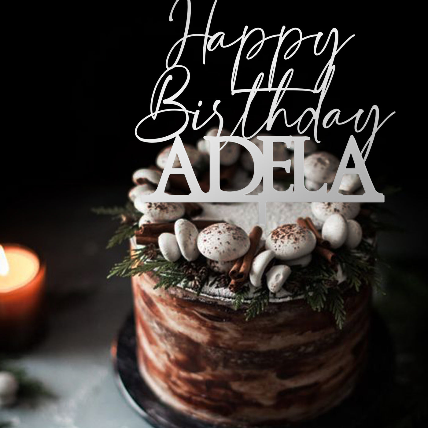 Personalized Gold Cake Toppers for Birthdays - Customized with Your Name and Age