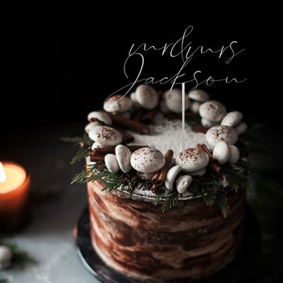 Uniquely Ours: Custom Wedding Cake Topper with Personalized Surname and Elegant Design to Celebrate Our Union