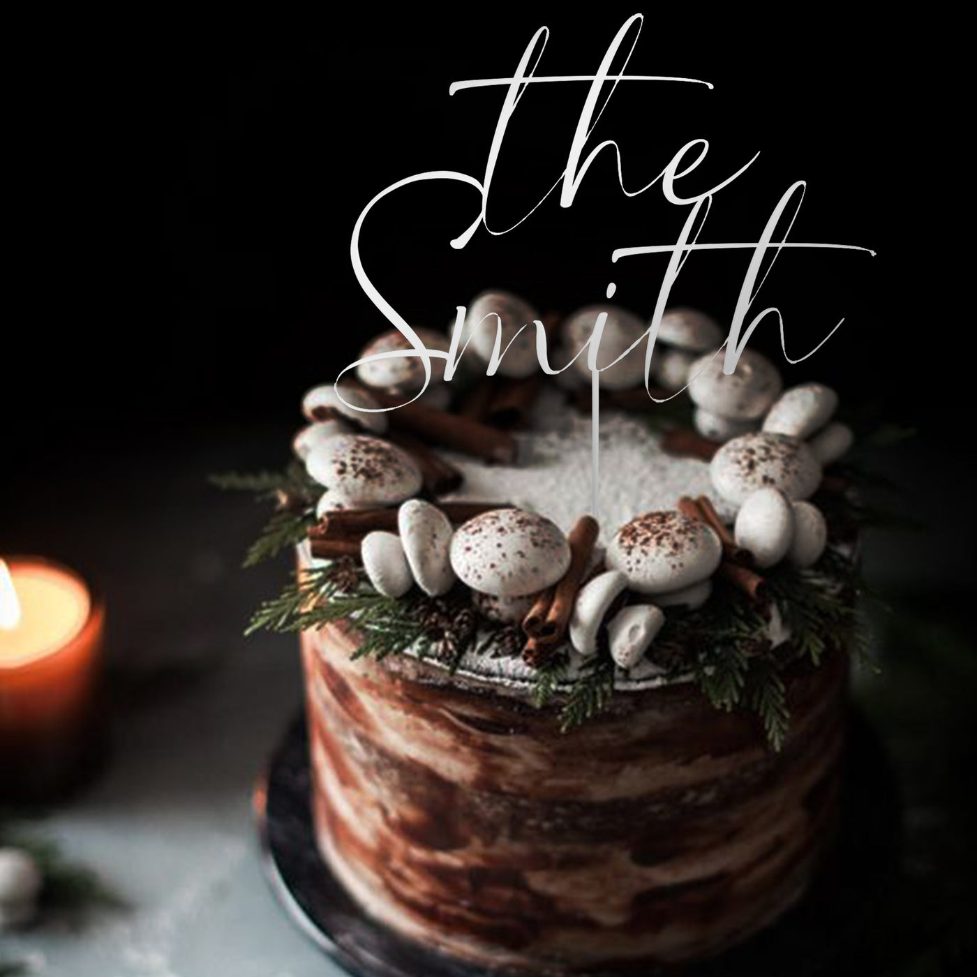 A Symbol of Our Love: Personalized Cake Topper with Last Name and Date to Grace Our Wedding Cake