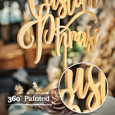 Uniquely Ours: Custom Wedding Cake Topper with Personalized Surname and Elegant Design to Celebrate Our Union
