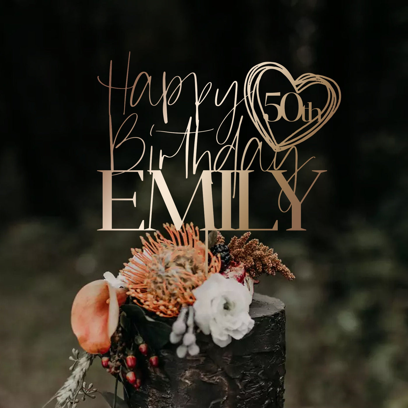 Cake Topper Birthday Custom Personalized Name and Age Happy Birthday Cake Topper - Birthday.