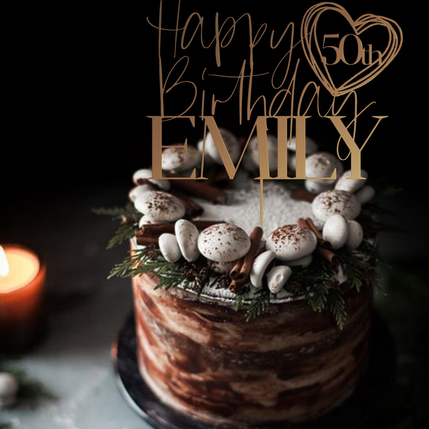 Cake Topper Birthday Custom Personalized Name and Age Happy Birthday Cake Topper - Birthday.