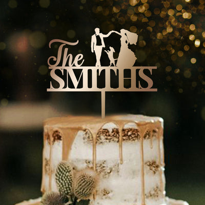 Custom wedding cake toppers with dogs, Rustic wedding cake topper bride and groom, Name wedding cake topper with cats by Luxtomi