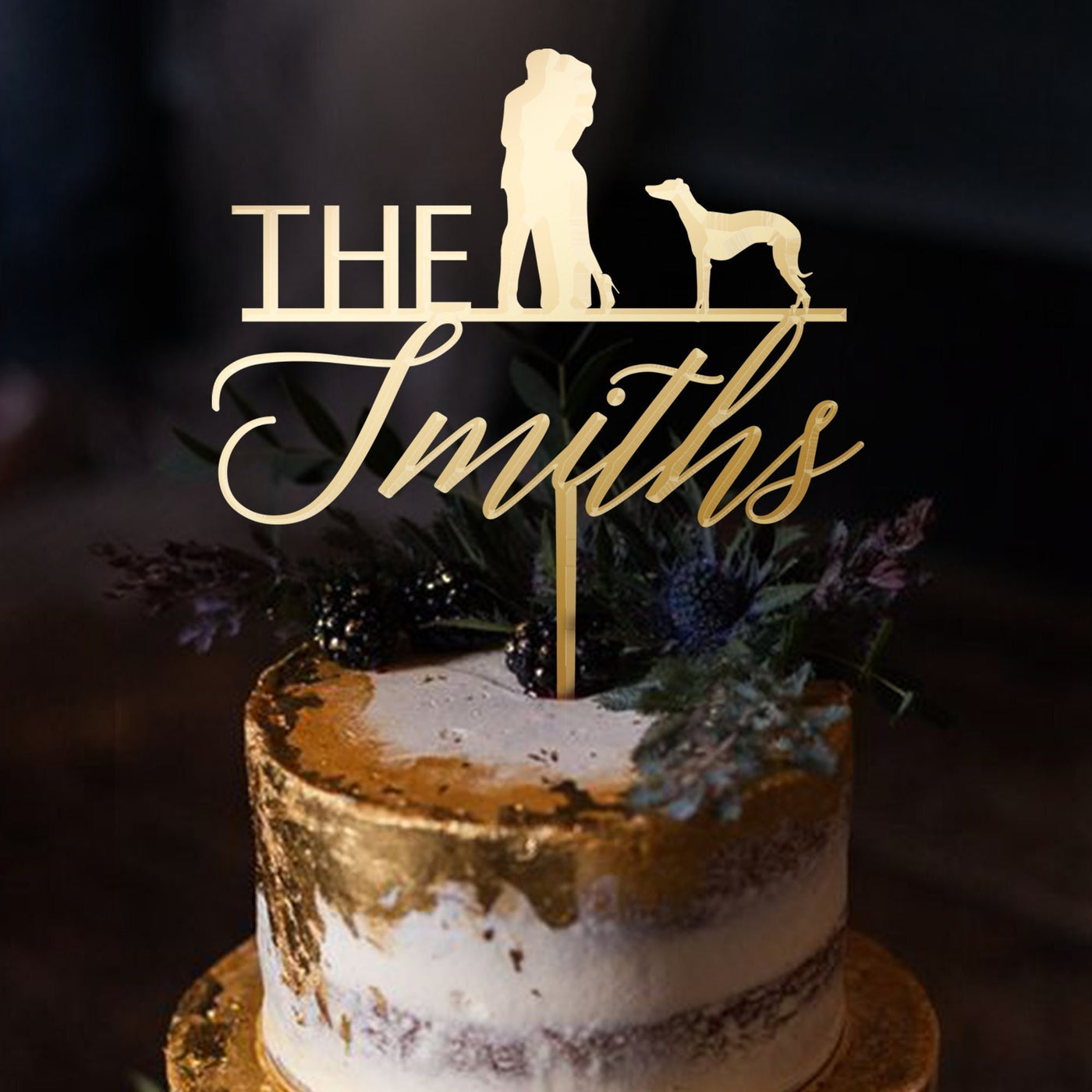 Custom wedding cake toppers with dogs, Rustic wedding cake topper bride and groom names, Funny wedding cake topper with cats by Luxtomi