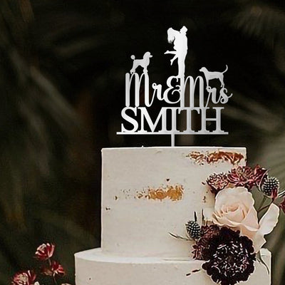 Dog wedding cake topper, Mr and Mrs cake topper, Custom wedding cake toppers with dogs,  Funny wedding cake topper with cats by Luxtomi