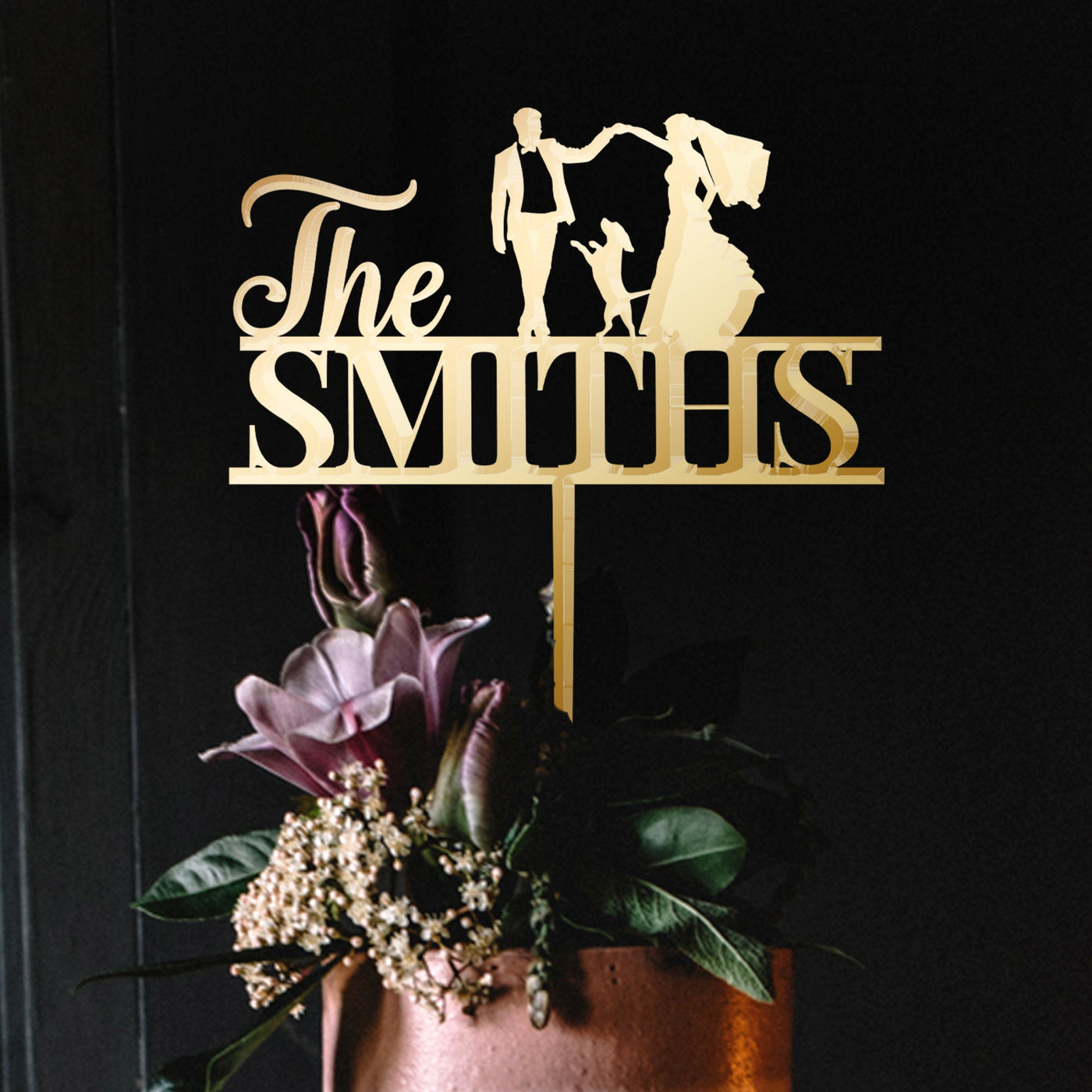 Custom wedding cake toppers with dogs, Rustic wedding cake topper bride and groom, Name wedding cake topper with cats by Luxtomi