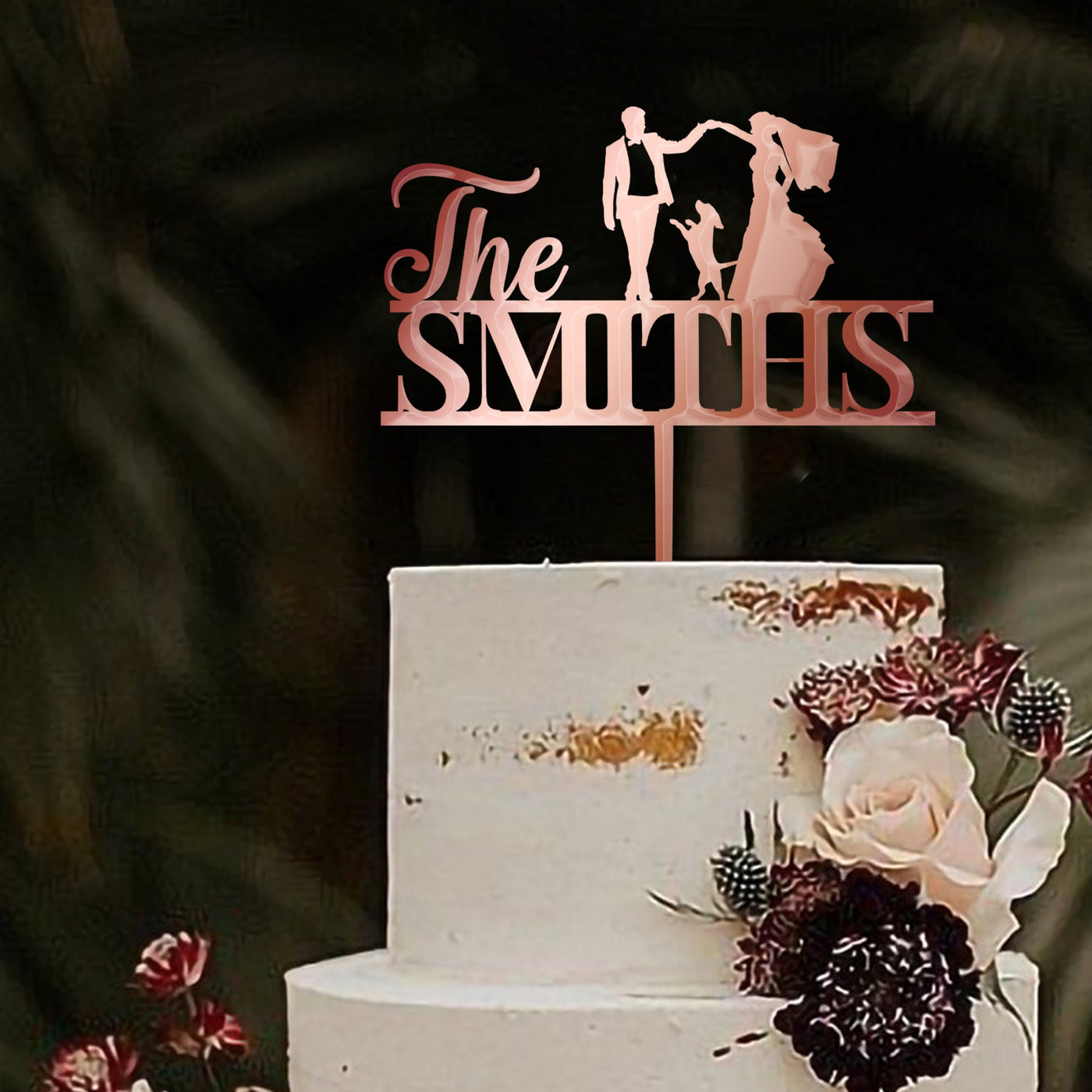 Custom wedding cake toppers with dogs, Rustic wedding cake topper bride and groom, Name wedding cake topper with cats by Luxtomi